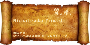 Michalicska Arnold névjegykártya